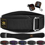 EVO Fitness Weight Lifting Belt AUTO LOCK 6.5” Neoprene Padded Back Lumbar Support Gym Training Exercise Workout Bodybuilding Powerlifting Deadlifts Squats with 18" Wrist Wrap (X-Large, Black)