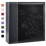 Artmag Photo Album 4x6 400 Pockets, Leather Cover Photo Albums Holds 400 Vertical Pictures for Family Anniversary Baby (Black)