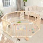 Foldable Wooden Baby Playpen Activi
