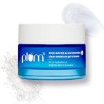 Plum 2% Niacinamide & Rice Water Superlight Gel Cream Moisturizer for Face | Oil-Free Hydration | Brightens, Fades Blemishes | Dermat-Tested | All Skin Types | Women & Men | 100% Vegan | 25 g