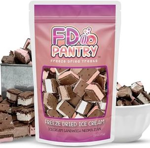 Freeze Dried Ice Cream Sandwich Bites - Neapolitan - Crunchy & Sweet Snack 2.5oz Freeze-Dried Ice-Cream Pack Dehydrated Resealable Gift Bag - Strawberry Vanilla Chocolate