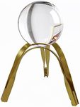 E-isata Modern Abstract Art Crystal Ball with Gold Iron Stand Decorative Ornaments for Living Room Bedroom TV Cabinet Crafts Gifts Office Home Decor (Arch)