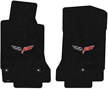 Lloyd Mats LogoMat Custom Floor Mats for C6 Corvette Mats 2005-2007 (Charcoal, Front Mats - Flag)