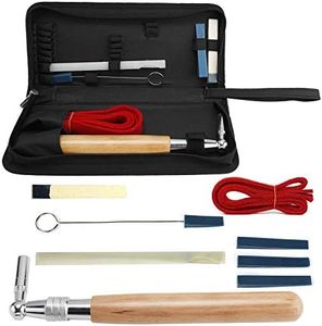 Yaetek Pack of 9 Pieces Piano Tuner Tools with Tuning Hammer Wedge Mute Wrench Hammer Wood Handle Strip Kit Tools w/Case, Professional Piano Tuning Kit (9 Items)