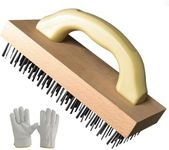 HYCDFCS Wire Brush with Handle, Large Wire Brush for Cleaning Rust Removal Hotels Grills Welding Slags 12X8 Rows Flat Carbon Steel Wires,1PCS