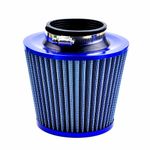 Universal Car Air Filte, High Power Sports Mesh Cone Air Intake Filter for Car Automobile Racing, (Blue)