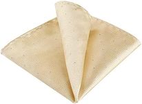 Allegra K Men's Pocket Squares Classic Satin Polka Dots Solid Color Handkerchiefs for Wedding Business Champagne One Size