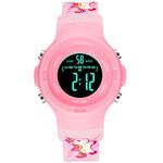 Time Up Digital Dial Fresh Printed Design Cartoon Sports Kids Watch for Boys & Girls (Age:4-12 Years)-PET20-X (Pink)