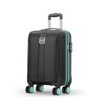 Safari Thorium Neo 8 Wheels 55 Cm Small Cabin Trolley Bag Hard Case Polycarbonate 360 Degree Wheeling System Luggage, Trolley Bags for Travel, Suitcase for Travel, Black