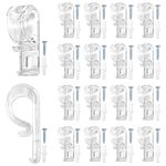 Binxus 18 Sets Roller Shade Clear Safety Chain and Cord Guide Fixation Hook P Clip Blind Cord Holder Fixation Hook Fixation Hook for Bead Chain for Roller Blinds (Clear), 20231128007