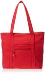 Vera Bradley Women's Shopping Bag Handbag, Cardinal Red-Recycled Cotton, One Size