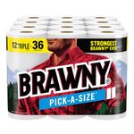 BRAWNY Pick-A-Size Paper Towels, 12 Triple Rolls = 36 Regular Rolls, White, 6 Count (Pack of 2)