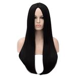 Black : Kalyss Women's Wig Long Straight Imported Synthetic Cosplay Costume Hair Wig