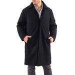 alpine swiss Zach Mens Wool Trench Coat Knee Length Overcoat Black Sml