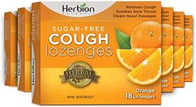 Herbion Naturals Sugar-Free Cough Lozenges with Natural Orange Flavour, Relieves Cough, Clears Nasal Congestion, Soothes Sore Throat, For Adults and Children 12 years and above, (Pack of 6), 108 Count