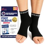 Doctor Developed Copper Ankle Compression Sleeves- Ankle Support for Women & Men- Plantar Fasciitis Sock- Ankle Support Brace for Achilles Tendonitis, With Handbook (Black, L)
