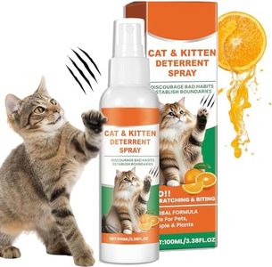 SHELUM 100ml Cat Repellent Natural Anti-Scratch Cat Deterrent Spray, For Indoor Use, Safe & Effective, Protects Furniture, Sofas, Rugs & Restricted Areas, New Formula For Better Behavior Training