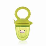 BeeBaby Soft Silicone Nibbler with Extra Mesh for Babies, Baby Fruit & Food Feeder, Anti Choking Fruit Pacifier, Teether for Infant, 100% BPA Free, 3 Months+ (Fruttino - Green)