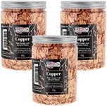 U.S. Art Supply Metallic Foil Schabin Gilding Genuine Copper Leaf Flakes in a 10 Gram Bottle (Pack of 3) - Gild Picture Frames, Paintings, Furniture, Decorate Epoxy Resin, Nails, Jewelry, Slime