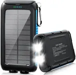 Kepswin Solar-Charger-Power-Bank-49800mAh Portable Solar Phone Charger with LED Flashlight/15W Fast Charge USB C Waterproof External Backup Battery Pack for All Cell Phones & Electronic Devices