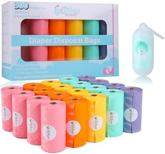 USBOO Diaper Bags Disposable for Baby, 20 Refill Rolls/300 Bags Waste Bags with Dispenser, Convenient and Quick Diaper Disposal, Rainbow