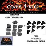 Gas fire coals Black/Bio Fuels/Inserts/Boxed/New 10 medium & 10 large triangles New IN COALS 4 YOU PACKING