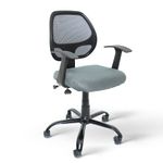 CELLBELL Tyto C103 Mesh Mid-Back Ergonomic Office Chair/Study Chair/Revolving Chair/Computer Chair for Work from Home Metal Base Height Adjustable Push-Back Chair DIY Chair [Grey]