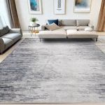 Tinyboy-hbq Area Rugs Abstract Rug Modern Soft Living Room Carpet Large Washable Shaggy Rugs for Living Room Bedroom Dining Room Indoor Home Decor Carpet (Abstract Grey/Blue, 200 x 250 cm)