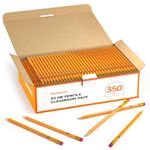 Shuttle Art Wood-Cased #2 HB Pencils, 350 Pack Sharpened Yellow Pencils with Erasers, Bulk Pack Graphite Pencils for School and Teacher Supplies, Writing, Drawing and Sketching