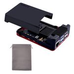 GeeekPi Argon NEO 5 BRED Case for Raspberry Pi 5, Raspberry Pi 5 Aluminum Case Built in PWM Fan,Argon NEO 5 Black Red Case