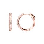 PAVOI 14K Gold Plated 925 Sterling Silver Cubic Zirconia Hoop Earrings | Rose Gold Hoops