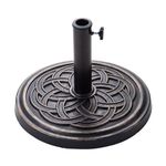C-Hopetree 26 lb Heavy Duty Round Base Stand for Outdoor Patio Market Table Umbrella, Bronze