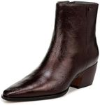 Franco Sarto Womens Vivian Pointed Toe Ankle Boots Metallic Brown Leather 11 M