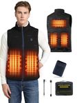 SASOTOC Men's Heated Vest with Battery Pack USB charging Lightweight Heating Vest, Black, X-Large