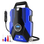 RNG EKO GREEN Heavy Duty Digital Car Air Compressor Tyre Inflator, DC 12V 1005 Predator Series Tire Inflator for Car Tires, Bikes, Bicycles & Other Inflatables- (Blue+Black)