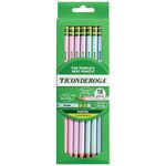 Ticonderoga Wood-Cased Pencils, Pre-Sharpened, 2 HB Soft, Pastel Colors, 18 Count