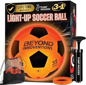 Light Up Soccer Ball - Soccer Gifts for Boys & Girls 8-15+ Year Old- Glow in the Dark Soccer Ball | Size 5 | Cool Birthday Gift Ideas for Kids / Teen - Glow Up Soccer Christmas Toys for Girls and Boys