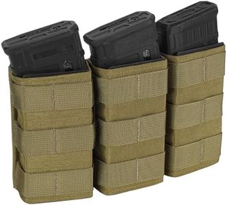 Triple Molle Mag Pouch 5.56 Tactical Open Top M4 M16 Magazine Holder with Quick Release,1000D Oxford,Fast Unplug Design for Tactical Enthusiasts,Shooting Sports,Outdoor Activities Coyote Brown