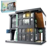 City Coffee House Architecture Building Blocks Set for Adults, Street View Modern Cafe Shop Building Construction Toy with Light, Christmas Birthday Gift for Kids Boys Girls 6-12 (581 PCS)