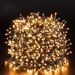 Quntis Christmas Tree Lights Warm White 25M 1000 Led Indoor Outdoor Cluster Fairy Lights Mains Powered Safe Low Voltage Decoration for Xmas Tree Garden Gazebo Party Wedding Pergola Wedding Window