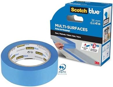 ScotchBlue Ruban de Masquage de Peinture Multi-Surfaces, 36 mm x 41 m - Scotch Ruban Adhésif Polyvalent pour Travaux de Peinture et Décoration, Intérieur et Extérieur, Résistant aux UV, 70% PEFC
