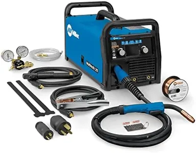 Miller 907693 Multimatic 215 Multiprocess Welder - Versatile Multi-Process MIG, Flux-Cored & TIG Welder Machine - Portable Welding Machine with Wire Feeder, MIG Gun & Multi-Voltage Plug for 120V&240V