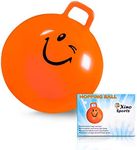 Xino Sports Hopping Ball for Kids - Teens and Adults, Bouncy Balls for Kids, Hopper Ball, Jumping Ball with Handle, 22 Inch Diameter, Kids Outdoor Toys (Orange)