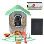 UHAOO AI Bird Feeder with Camera, Wild Bird Watching Cam with Solar Panel, Auto Capture Bird Video, Instant Bird Arrival Alert, Phone Live View, Ideal Gift for Bird Lover