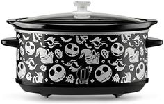 Disney The Nightmare Before Christmas Slow Cooker by Select Brands - Slow Cooker for Kitchen - Dishwasher-Safe Stoneware Crock Insert - 7 Quarts