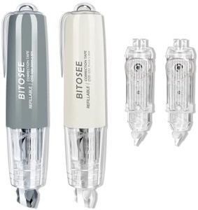 BITOSEE Refillable Retractable Quick Dry White Out Correction Tape,Mini Small Japan Aesthetic Cute White Out, with Easy to Use Kawaii Pen Shaped Applicator,for Home Office Supplies.