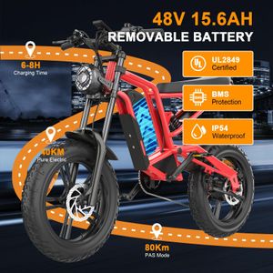 Kanpe Fat Tire Electric Bike – 15AH Battery, All-Terrain E-Bike