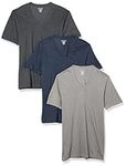 Nautica Men's 3-Pack Heathered V-Neck T-Shirt, Light Grey/Charcoal/Peacoat Heather, X-Large