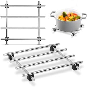 2Pcs Stainless Steel Trivet Instant Pot - 7 by 7-inch Stainless Steel Pot Stand Kitchen Trivets for Hot Dishes - Cast Iron Trivet for Wood Stove Trivet Runner - Trivets for Kitchen Counter Pot Holder
