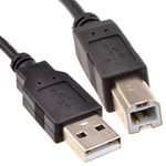 kenable USB 2.0 24AWG High Speed Cable Printer Lead A to B BLACK 1.8m [1.8 metres]